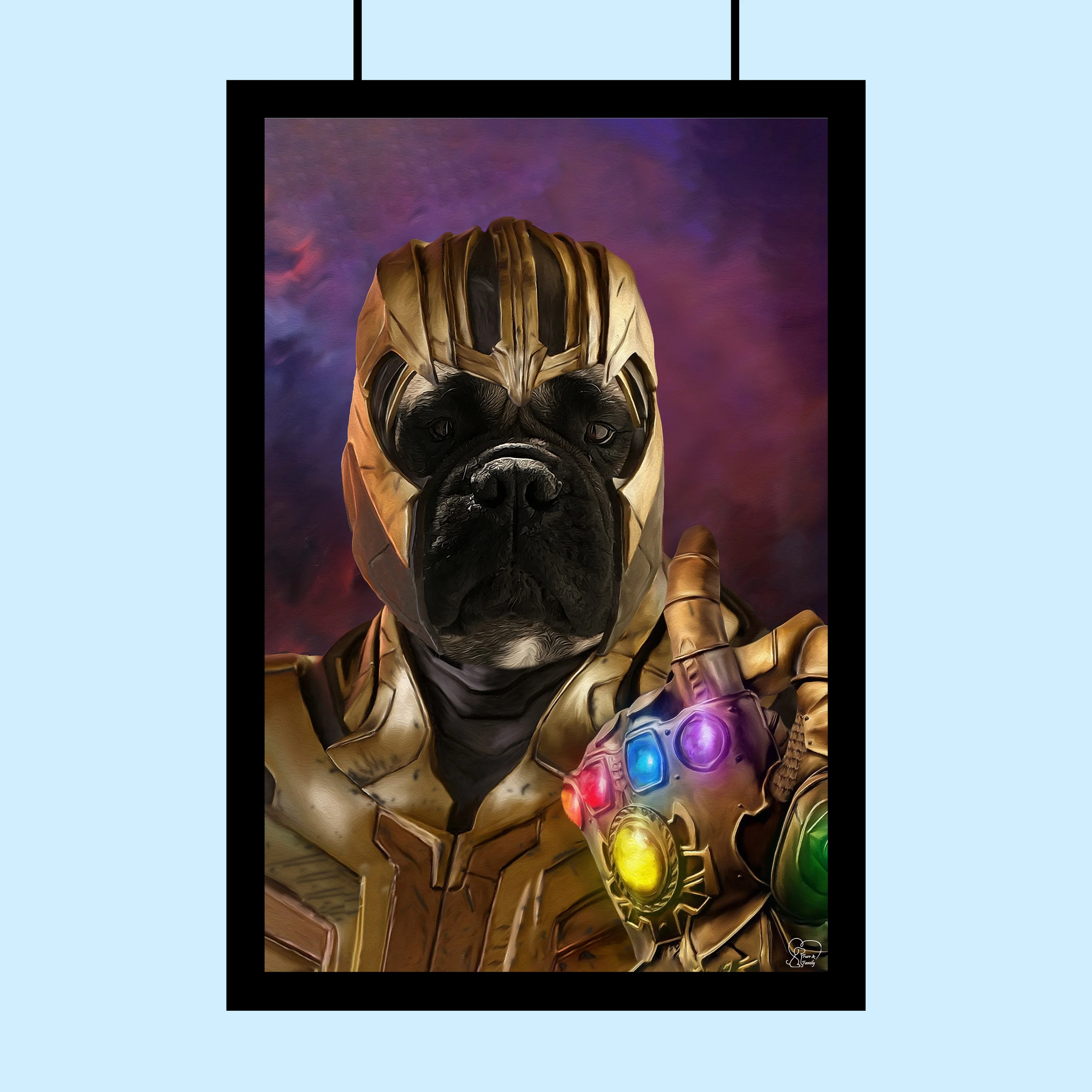 Custom Cat dog Superhero Portrait | Thor-Inspired Custom Pet Portrait Canvas Art